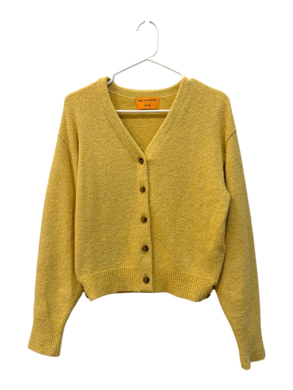 GUEST IN RESIDENCE Boucle Collegiate Cardigan in Butter Size XS